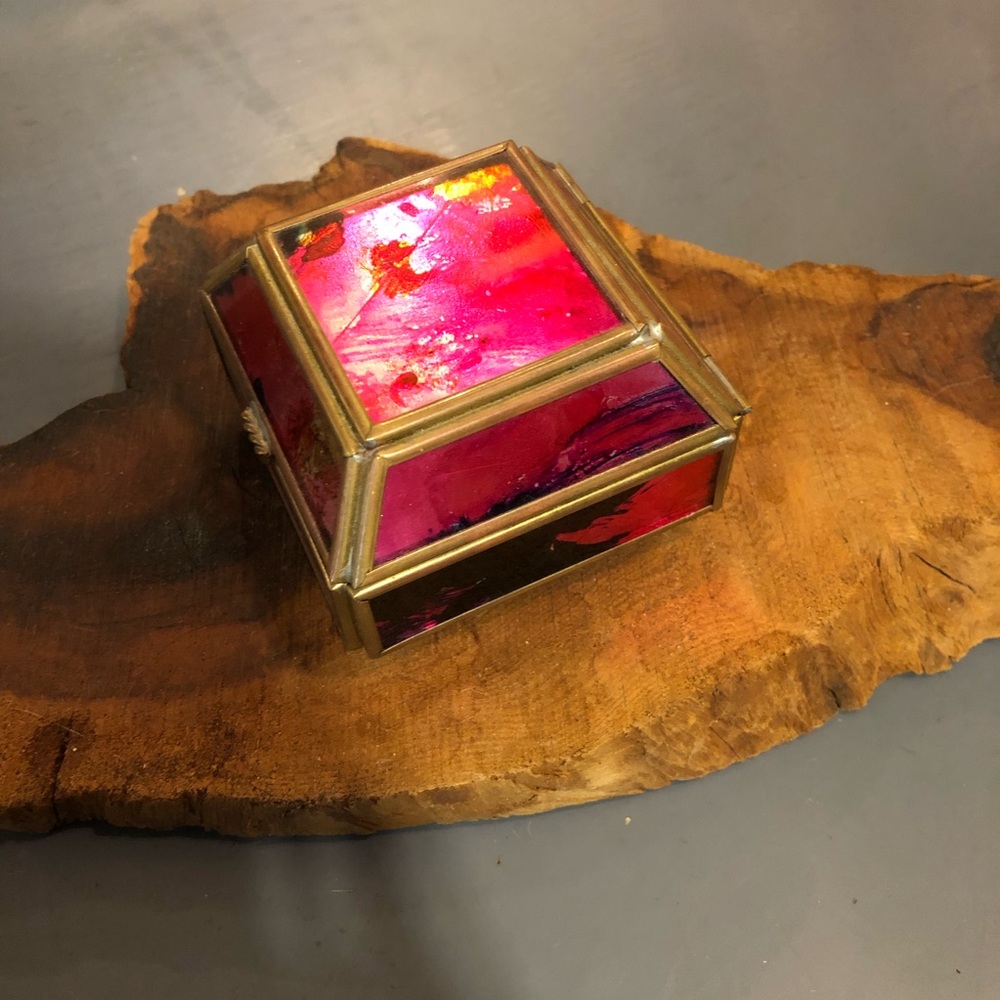 Vintage metal jewelry box brass